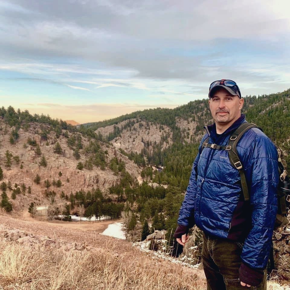 Martyn Church on a ridge above a Colorado canyon